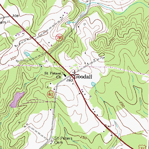 Topographic Map of Goodall, VA