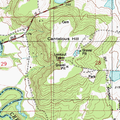 Topographic Map of Cantelous Lookout Tower, AL