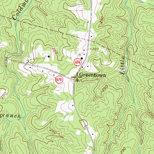 Topographic Map of Greentown, VA