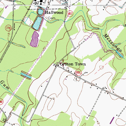 Topographic Map of Groton Town, VA