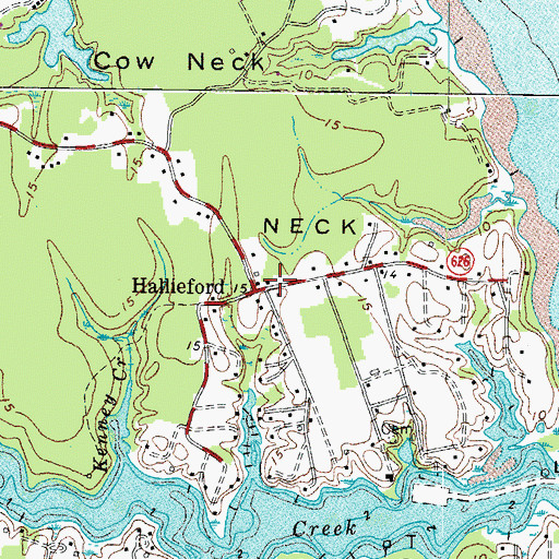 Topographic Map of Hallieford, VA