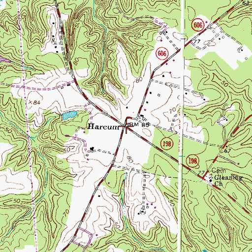 Topographic Map of Harcum, VA