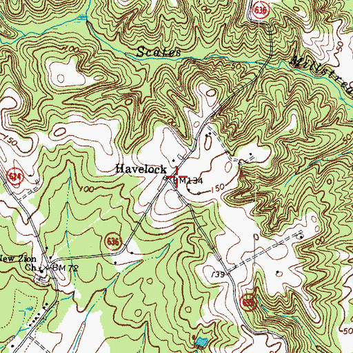 Topographic Map of Havelock, VA