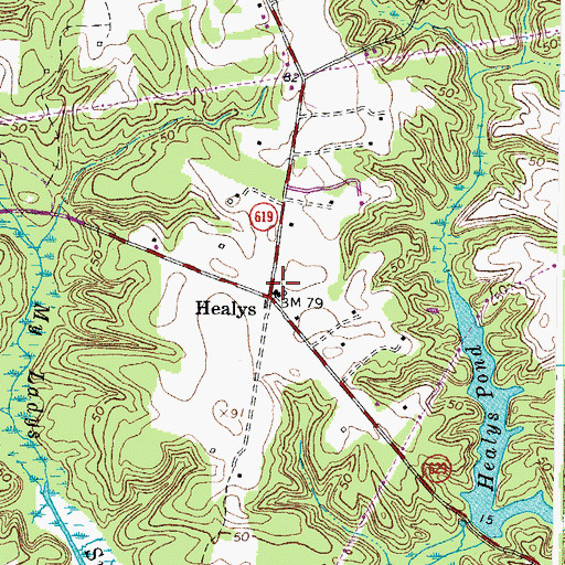 Topographic Map of Healys, VA