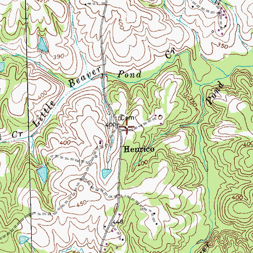 Topographic Map of Henrico, VA