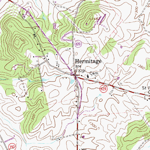 Topographic Map of Hermitage, VA