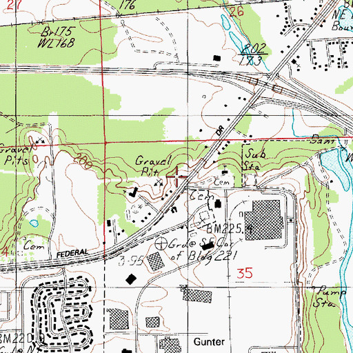 Topographic Map of Capital City Baptist Church, AL