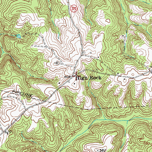 Topographic Map of High Rock, VA