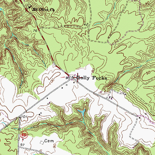 Topographic Map of Holly Forks, VA