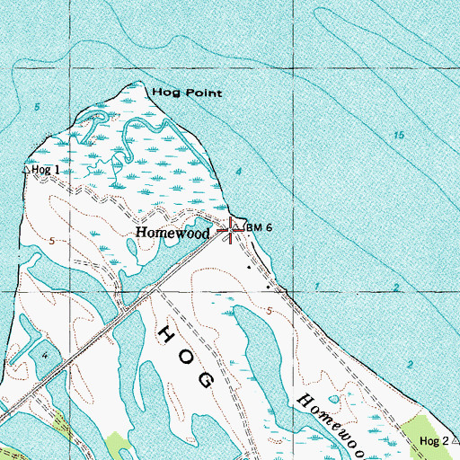 Topographic Map of Homewood, VA