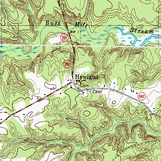 Topographic Map of Howland, VA