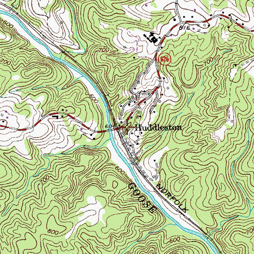Topographic Map of Huddleston, VA
