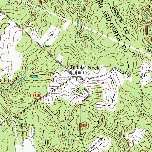 Topographic Map of Indian Neck, VA