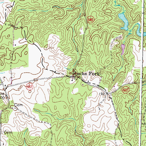 Topographic Map of Jacks Fork, VA