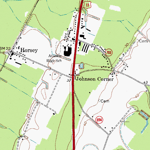 Topographic Map of Johnson Corner, VA