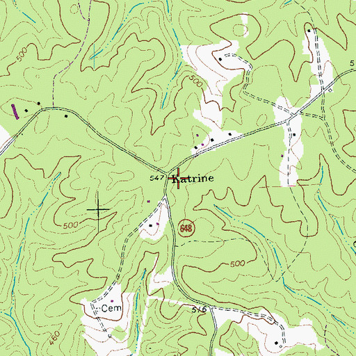 Topographic Map of Katrine, VA