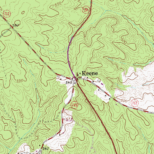 Topographic Map of Keene, VA
