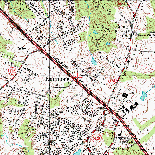 Topographic Map of Kenmore, VA