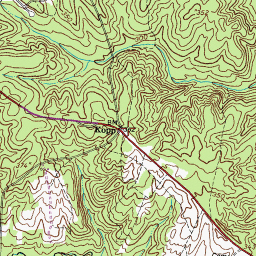 Topographic Map of Kopp, VA