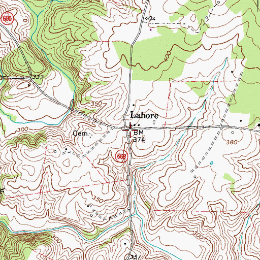 Topographic Map of Lahore, VA