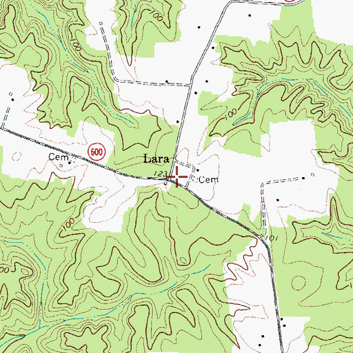 Topographic Map of Lara, VA