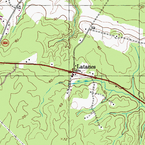 Topographic Map of Latanes, VA