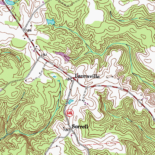 Topographic Map of Lauraville, VA