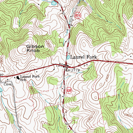 Topographic Map of Laurel Fork, VA