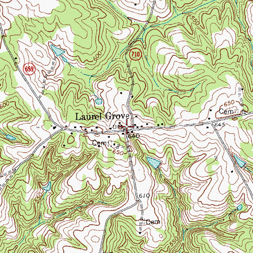 Topographic Map of Laurel Grove, VA