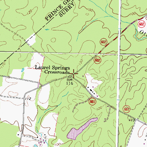 Topographic Map of Laurel Springs Crossroads, VA