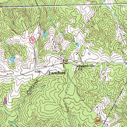 Topographic Map of Lawford, VA