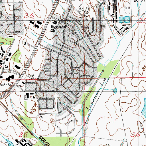 Topographic Map of Carriage Hills, AL