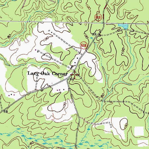 Topographic Map of Lazy Oak Corner, VA
