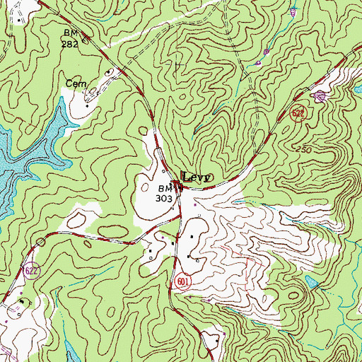 Topographic Map of Levy, VA
