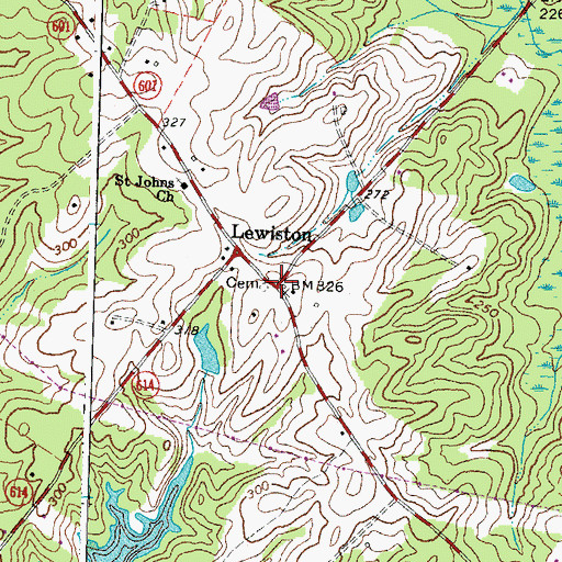 Topographic Map of Lewiston, VA