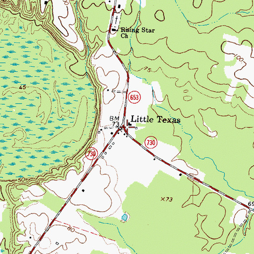 Topographic Map of Little Texas, VA