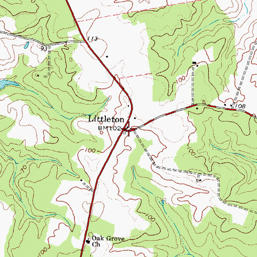 Topographic Map of Littleton, VA