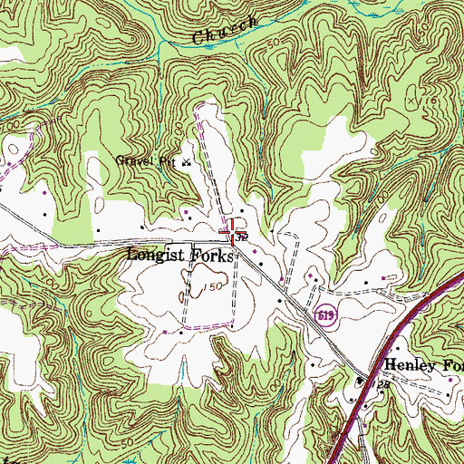 Topographic Map of Longist Forks, VA