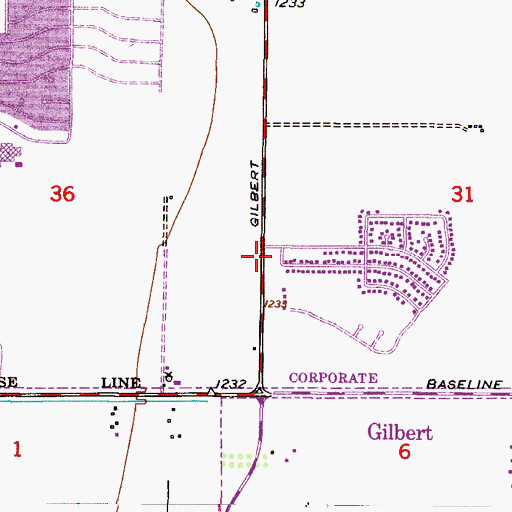 Topographic Map of Mesa Tierra Number Three Subdivision Mini Park, AZ