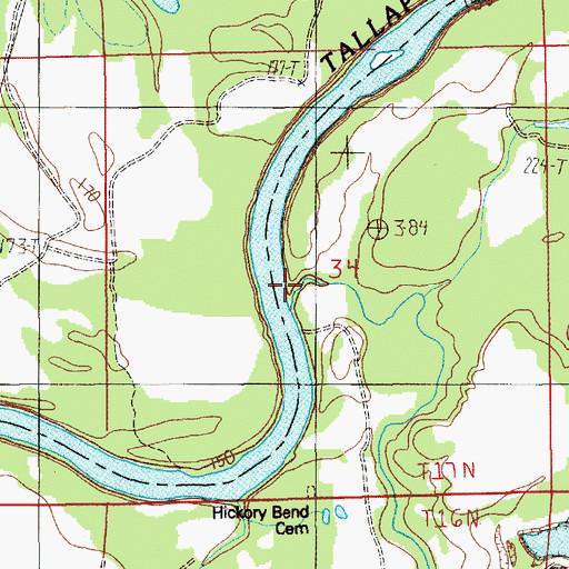 Topographic Map of Carters Creek, AL