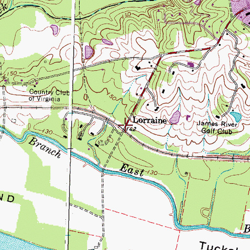 Topographic Map of Lorraine, VA