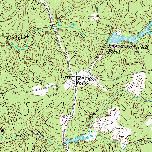 Topographic Map of Loving Fork, VA