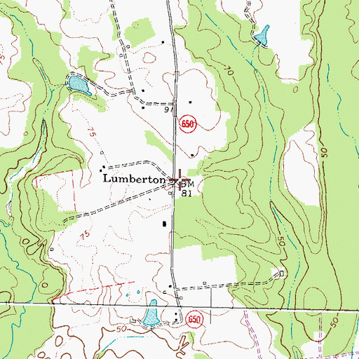 Topographic Map of Lumberton, VA
