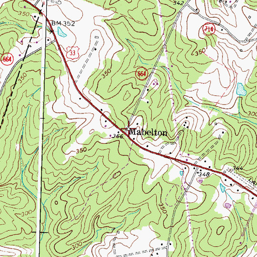 Topographic Map of Mabelton, VA