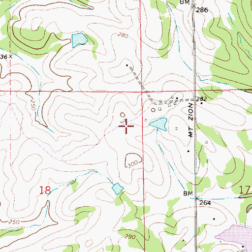 Topographic Map of Carters Hill Post Office (historical), AL
