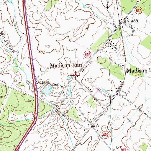 Topographic Map of Madison Run, VA