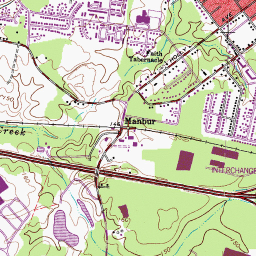 Topographic Map of Manbur, VA