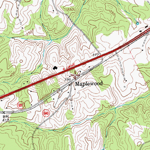 Topographic Map of Maplewood, VA