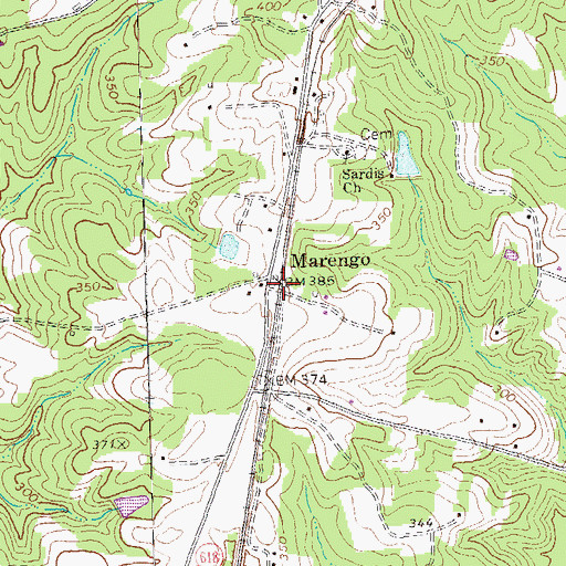 Topographic Map of Marengo, VA