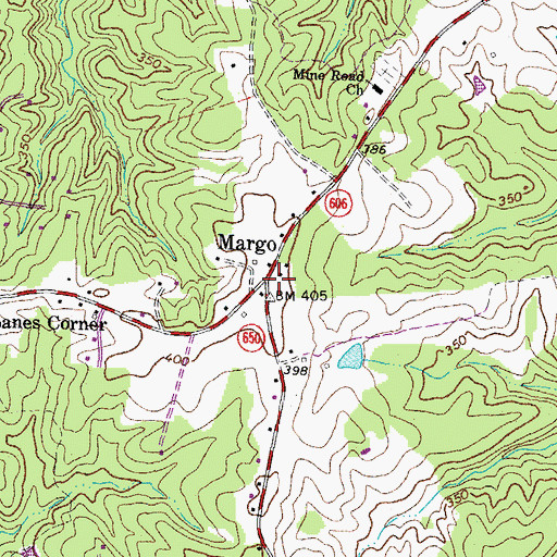 Topographic Map of Margo, VA